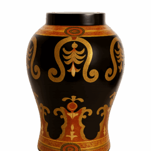 Ornate Black & Gold Vase