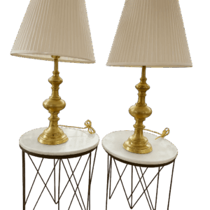 Vintage Gold Brass Table Lamps – Set of 2