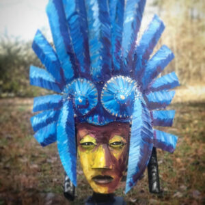 Big Chief Blue: Mardi Gras Inspired Mask