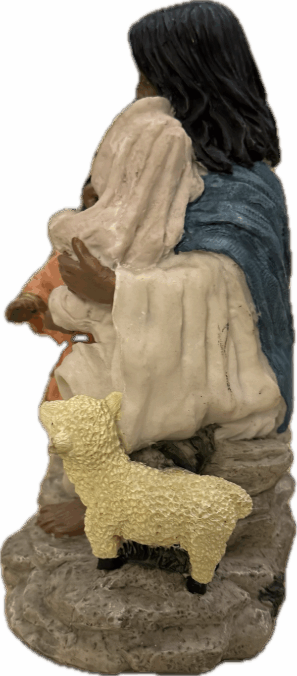 Black Jesus with Children Figurine - Image 3