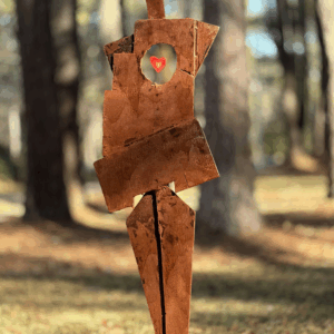 She Glows From Within – Afro-Futurist Metal Sculpture with Heart