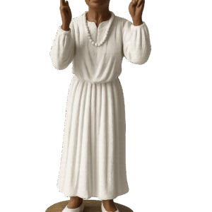 “Church Mother” Figurine – Hand-Painted Vintage Miniature in White Robe