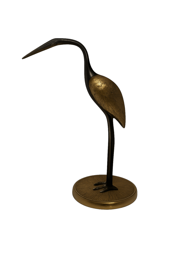 Elegant Brass Crane Figurine – Vintage Mid-Century Decor