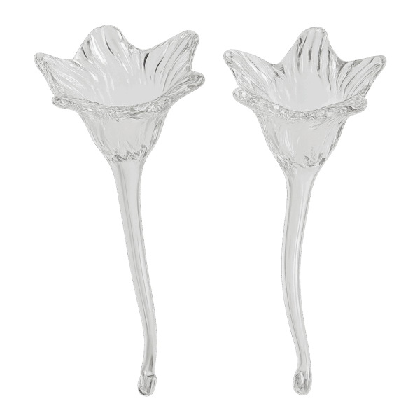 Clear Glass Trumpet Lily Wall Vases – Set of 2